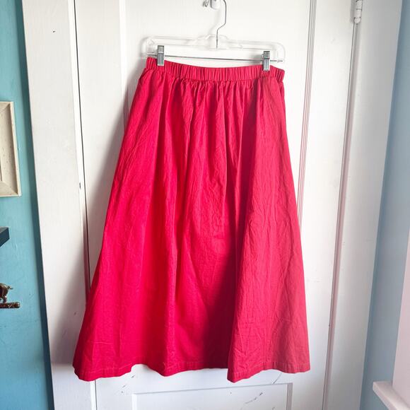 Sundry Anthropologie Candy Red Midi SKIRT ONLY NWT Side Slit Sexy Feminine M - Picture 3 of 12